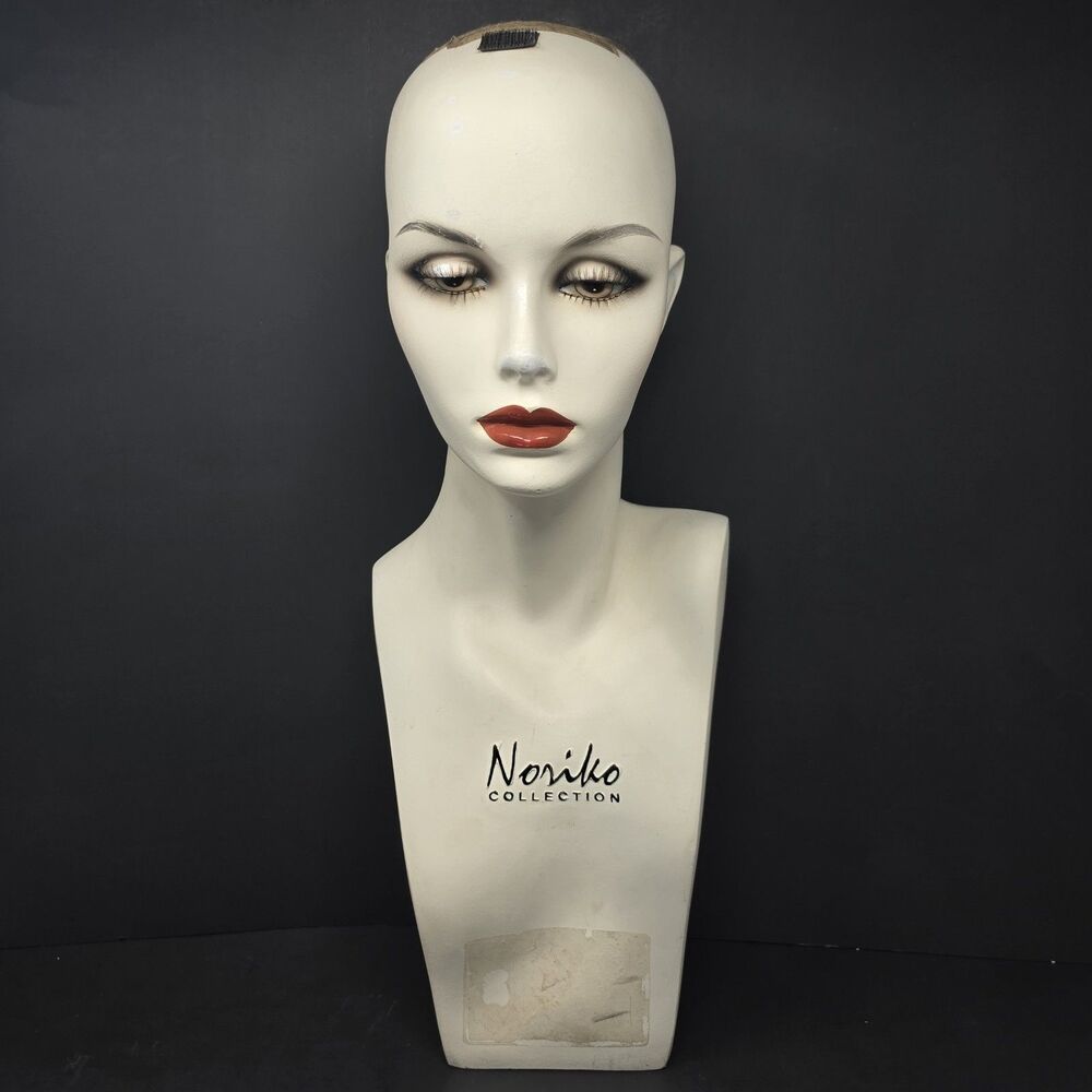 Vtg Noriko Collection Mannequin Head Bust Wig Hat Jewelry Cosmetology Display